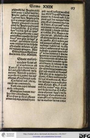 Dominica prima post penthecostes de misericordia, sermo XXIX.