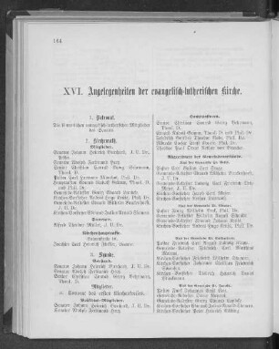 XVI. Angelegenheiten der evangelisch-lutherischen Kirche.