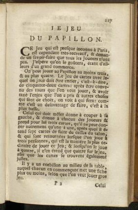 Le Jeu du Papillon.