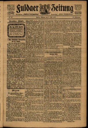 Zweite Ausgabe vom Montag, den 01. Juli 1907.