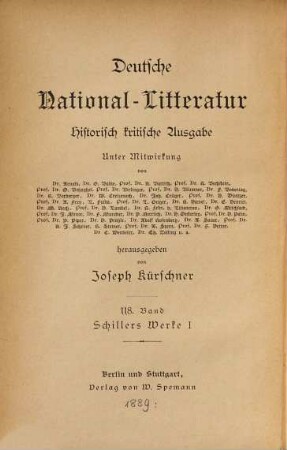 Schillers Werke, 1. Gedichte ; [1]