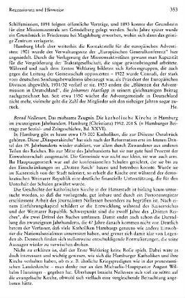 Nellessen, Bernd :: Das mühsame Zeugnis, die katholische Kirche in Hamburg im 20. Jahrhundert, (Hamburger Beiträge zur Sozial- und Zeitgeschichte, 26) : Hamburg, Christians, 1992