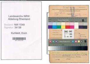 Entnazifizierung Erich Kuhfeldt , geb. 10.12.1891 (Polizeibeamter)