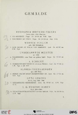 Gemälde (Nr. 1-166a)