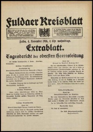 Ausgabe vom Samstag, den 04. November 1916.