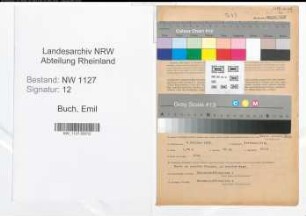 Entnazifizierung Emil Buch , geb. 05.10.1896 (Lehrer)