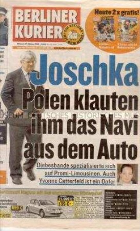 Lokale Tageszeitung "Berliner Kurier" u.a. über polnische Diebesbanden und über Gewalt in öffentlichen Verkehrsmitteln