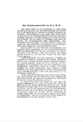 Der Zeichenunterricht im D.L.E.H.
