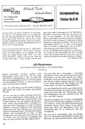 Alt-Blankenese : Eien Chronik in Wort und Bild (Fortsezung)