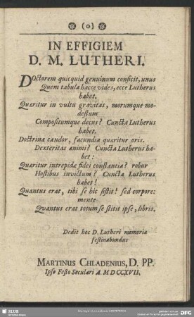 In Effigiem D. M. Lutheri