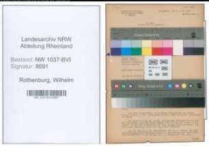 Entnazifizierung Wilhelm Rothenburg , geb. 06.06.1912 (Spediteur)