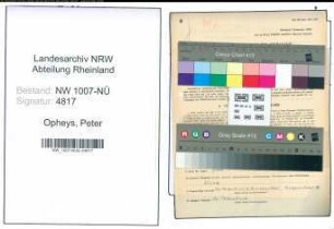 Entnazifizierung Peter Opheys , geb. 10.03.1908 ()