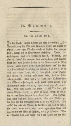 20. Summula. Zweiten Tages Buch
