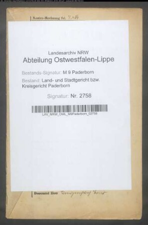Erblasser: Cappius, Joseph: