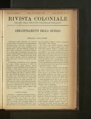 Ammaestramenti Della Guerra.