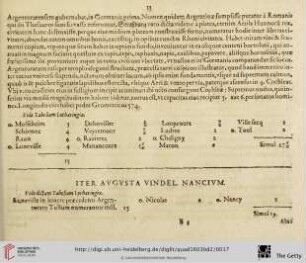 Iter Augusta Vindel. Nancium