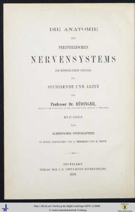 Zweite Abtheilung: Die Anatomie des peripherischen Nervensystems des menschlichen Körpers für Studirende und Ärzte: Die Anatomie der menschlichen Rückenmarks-Nerven : für Studirende und Ärzte