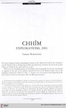 13: Chhîm : explorations, 2001