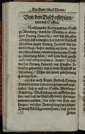 Von den Bischoffthümmen und Stifften.