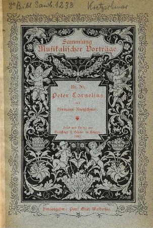 Peter Cornelius von Hermann Kretzschmar : [Umschlagtitel.]