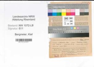 Entnazifizierung Karl Bergmeier , geb. 03.11.1900 (Verwaltungssekretaer)