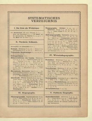 Systematisches Verzeichnis