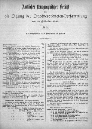 No. 31, 19. Oktober 1893