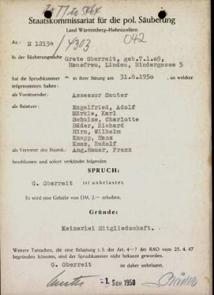 Oberreit, Grete