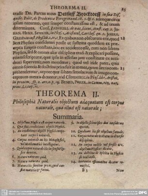 THEOREMA II. Philosophiae Naturalis objectum adaequatum est corpus naturale, qua illud est naturale;