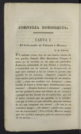 Carta I. El Gobernador de Valencia á Meneses.