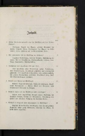 V-X, Inhaltsverzeichnis