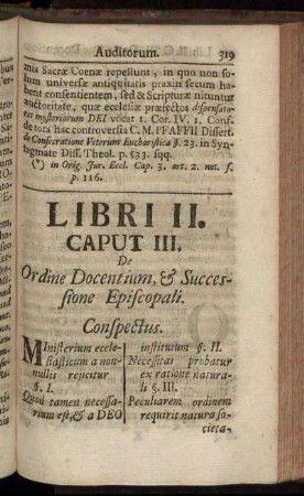Caput III. De Ordine Docentium, & Successione Episcopali.
