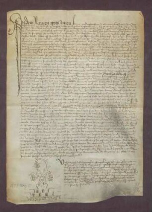 Notariats-Instrumente über verschiedene Zeugenaussagen in dem Streit des Eucharius von Venningen und Hans von Königsbach über die Wässerung in dem Dorfe Königsbach