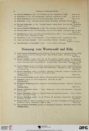 Steinzeug vom Westerwald und Köln (Nr. 352-401)