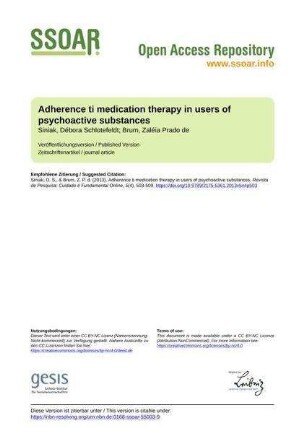 Adherence ti medication therapy in users of psychoactive substances