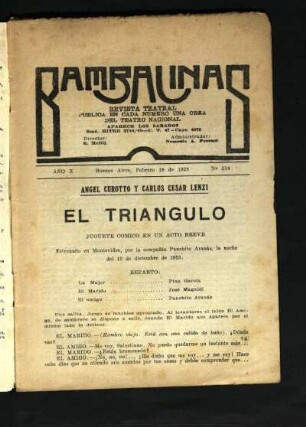 El triangulo : juguete cómico en un acto breve