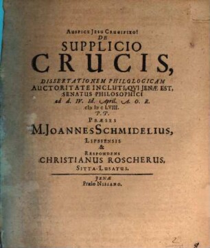 De supplicio crucis dissertationem philologicam