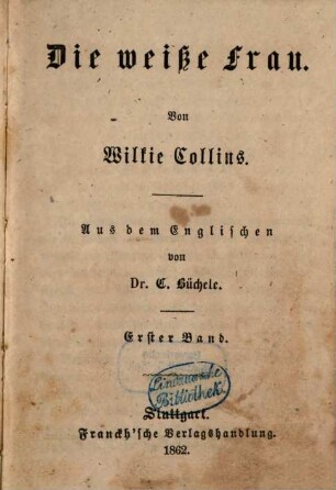 Ausgewählte Werke von Wilkie Collins : Aus dem Englischen. 1,1