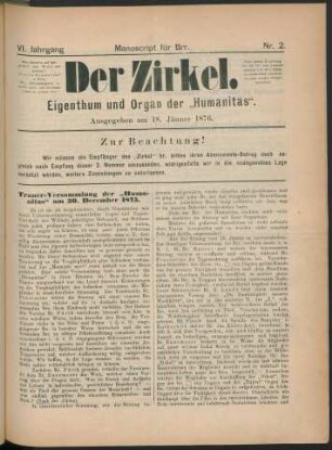 Nr. 2. Ausgegeben am 18. Jänner 1876.