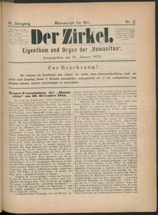 Nr. 2. Ausgegeben am 18. Jänner 1876.