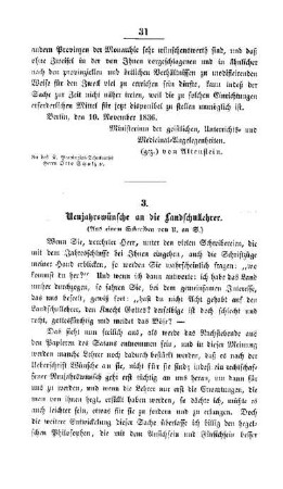 Neujahrswünsche an die Landschullehrer