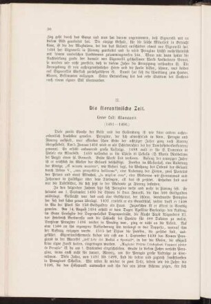 II. Die florentinische Zeit. Erster Teil: Glanzzeit. (1491-1496.)