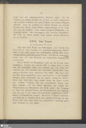 XXVI. Das Tonen