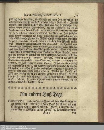 Am andern Buß-Tage
