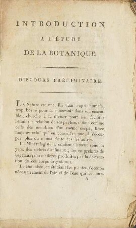Discours Préliminaire.
