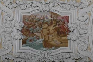 Drei Fesken zur Maria als Rosenkranzkönigin — Seeschlacht von Lepanto