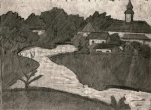 Ungarisches Dorf : Ungarisches Dorf. Öl und Deckfarben (1927; O. Mueller)