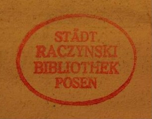 Stempel / Biblioteka Raczyńskich