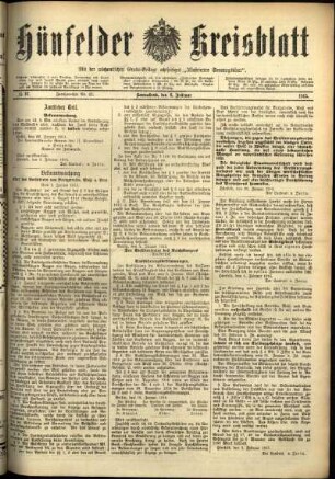 Ausgabe vom Samstag, den 06. Februar 1915.