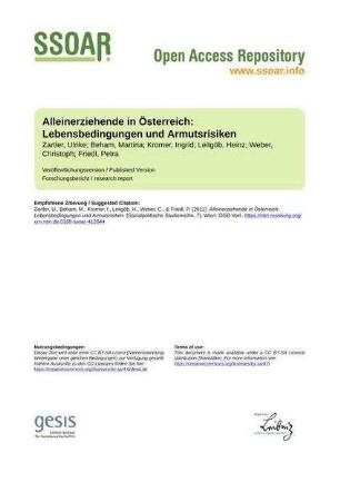 Alleinerziehende in Österreich: Lebensbedingungen und Armutsrisiken